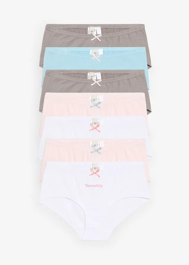 Chilot Hipster cu fundiță din satin, din bumbac organic moale (set/7 buc.)