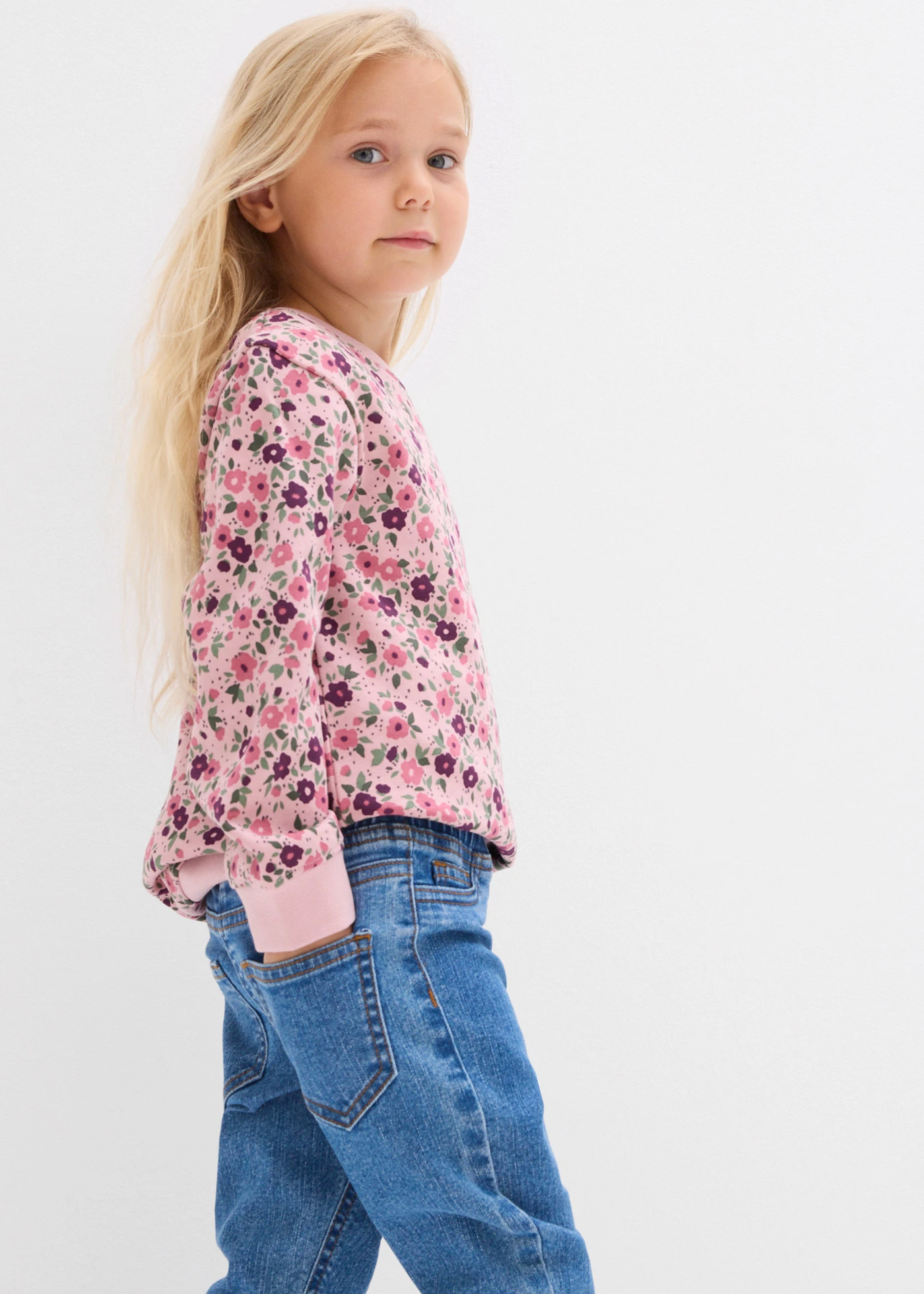 Jegging taille normal et élastiquée • bleu moyen denim • Boutique bonprix