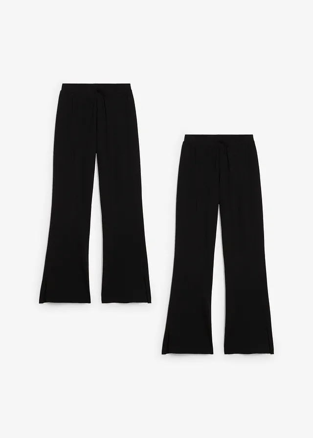 Lot de 2 pantalons évasés en jersey coton extensible • noir • product-page.page-title-suffix