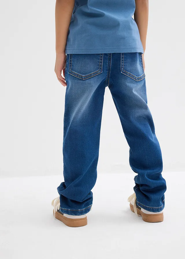 Regular fit sweat instapjeans, straight • blauw denim • product-page.page-title-suffix