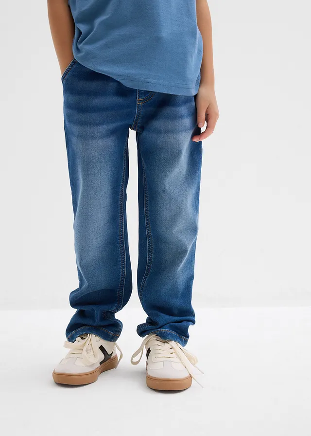 Jean jogger droit, regular, Couleur: bleu denim
