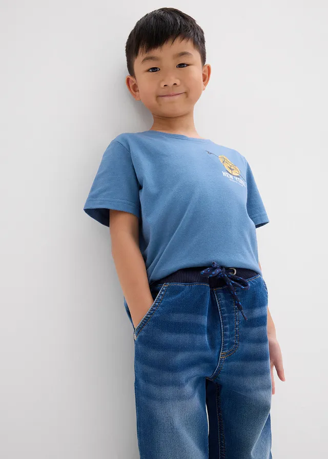 Regular fit sweat instapjeans, straight • blauw denim • product-page.page-title-suffix