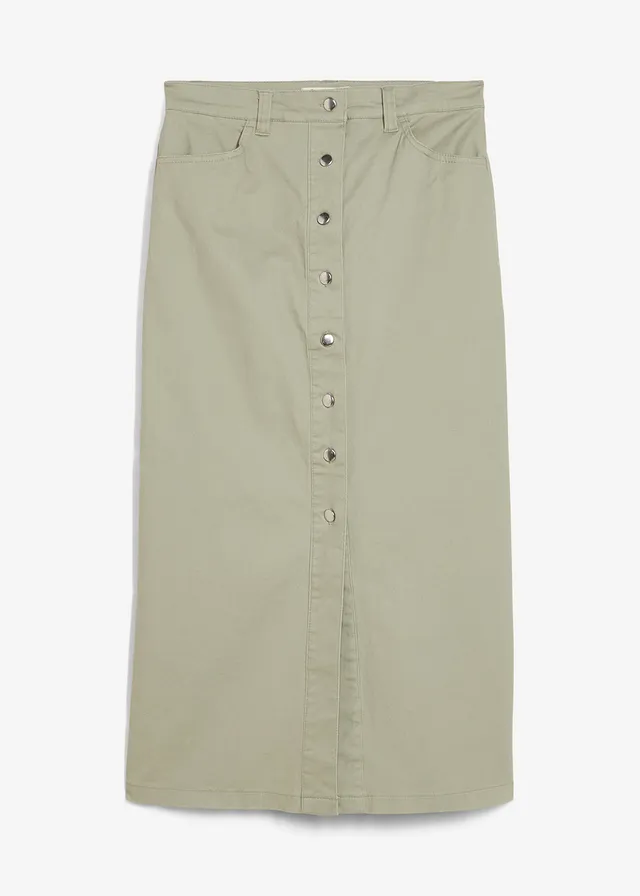 Jupe midi en twill