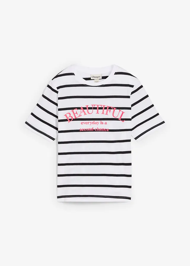 Tricou cu dungi din bumbac 100%