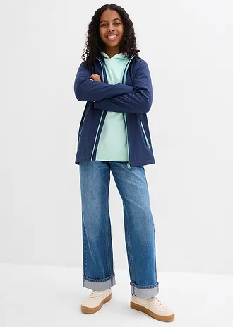 Veste softshell imperméable à capuche • bleu foncé-turquoise clair • Boutique bonprix