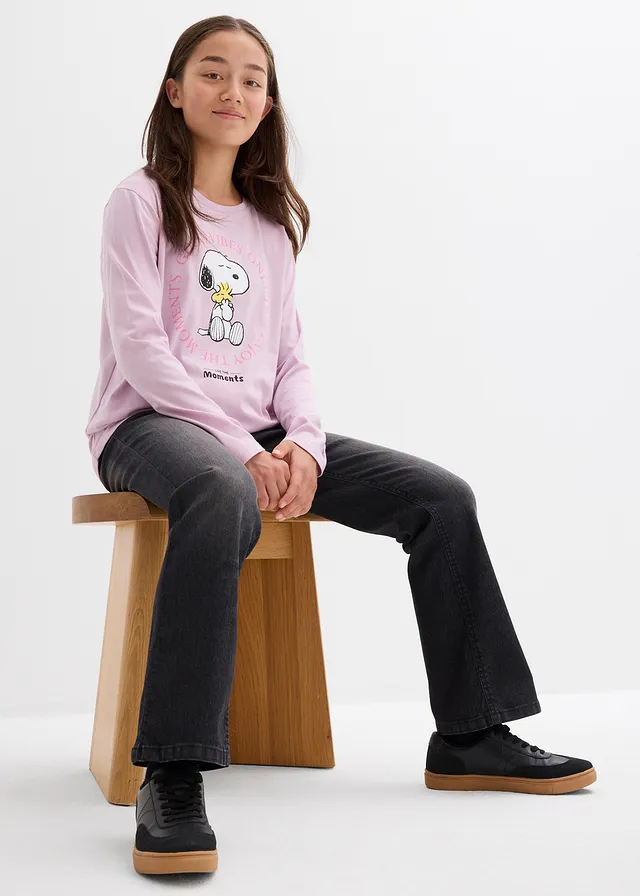 Longsleeve Snoopy shirt van puur katoen • lila met print • product-page.page-title-suffix