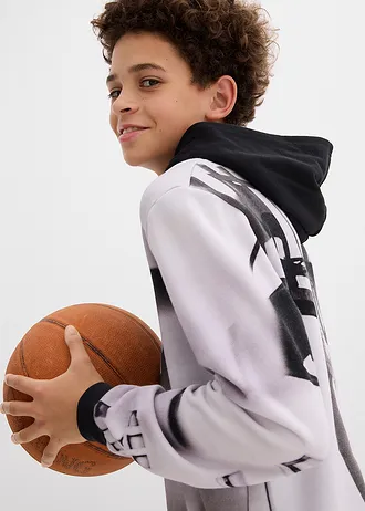 Mikina s kapucí, z měkké bavlněné směsi • stínová šedá s fotopotiskem • bonprix obchod