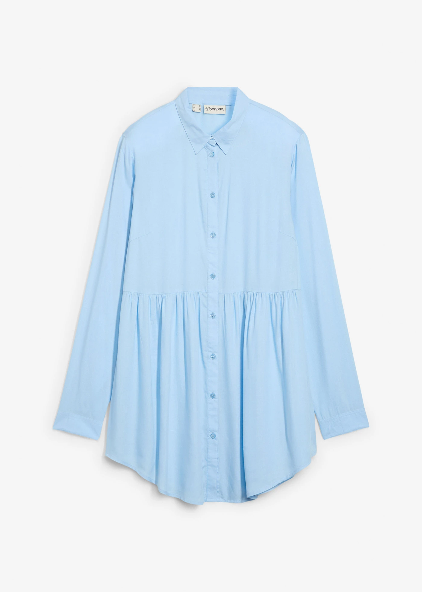 Dlouhá halenka z viskózy • světle modrá • bonprix obchod