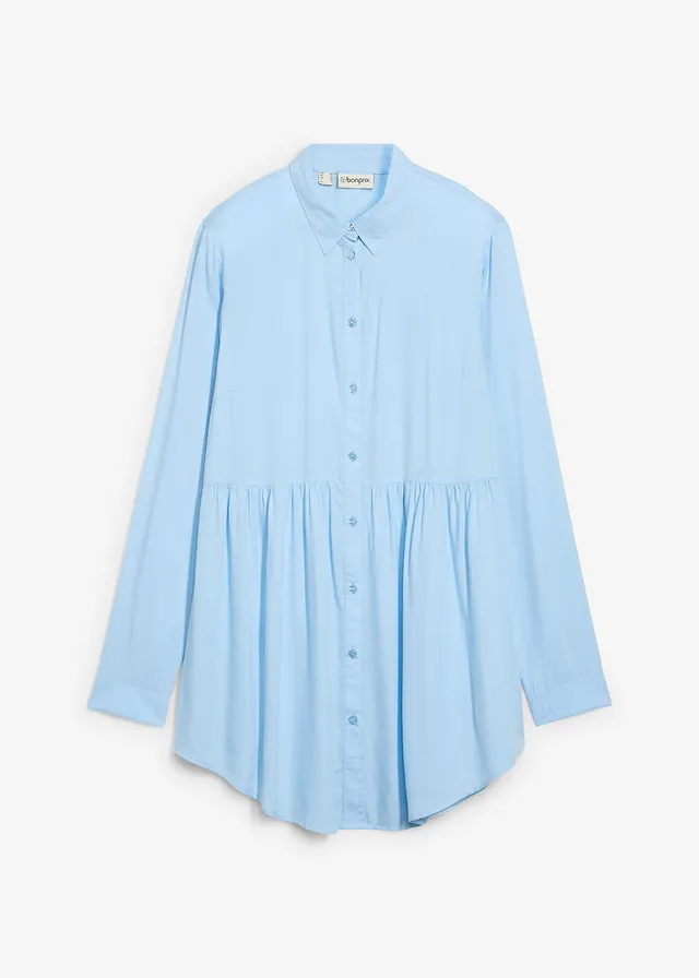 Dlouhá halenka z viskózy • světle modrá • bonprix obchod