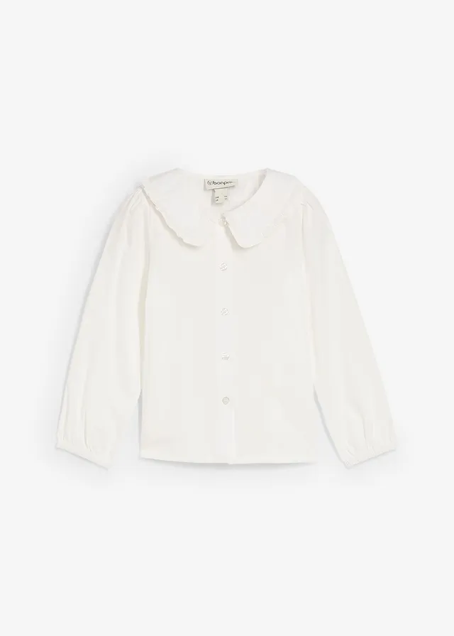 Blouse van katoen, Kleur: wolwit