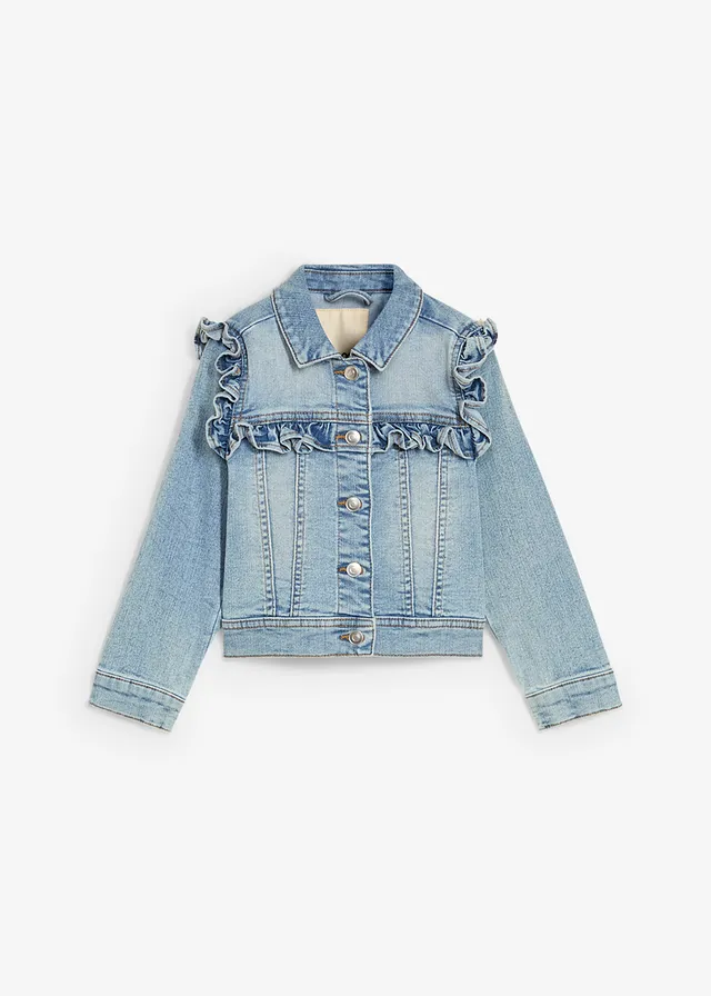 Spijkerjasje van elastisch biologisch katoenmix, Kleur: lichtblauw denim