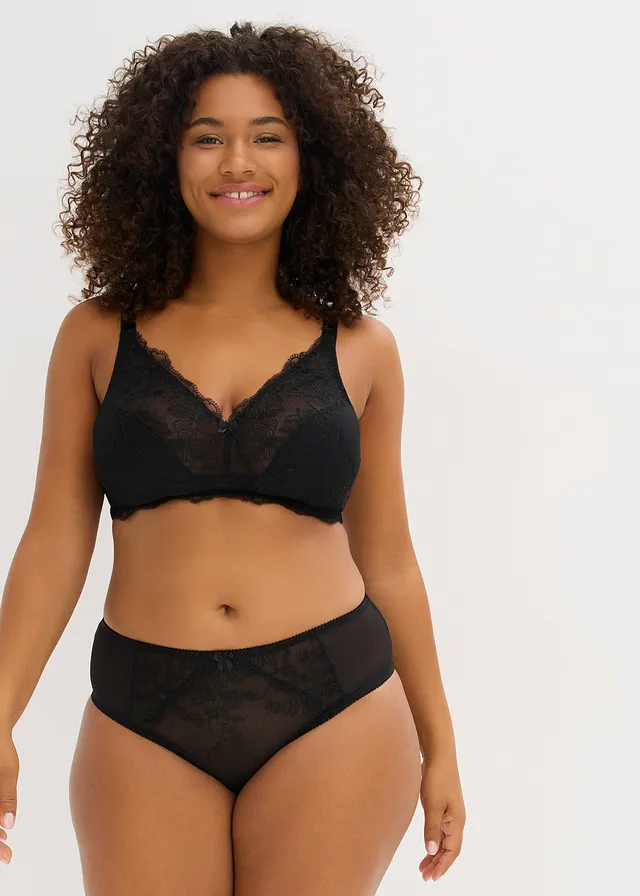 Slip Maxi avec broderies, Couleur: noir