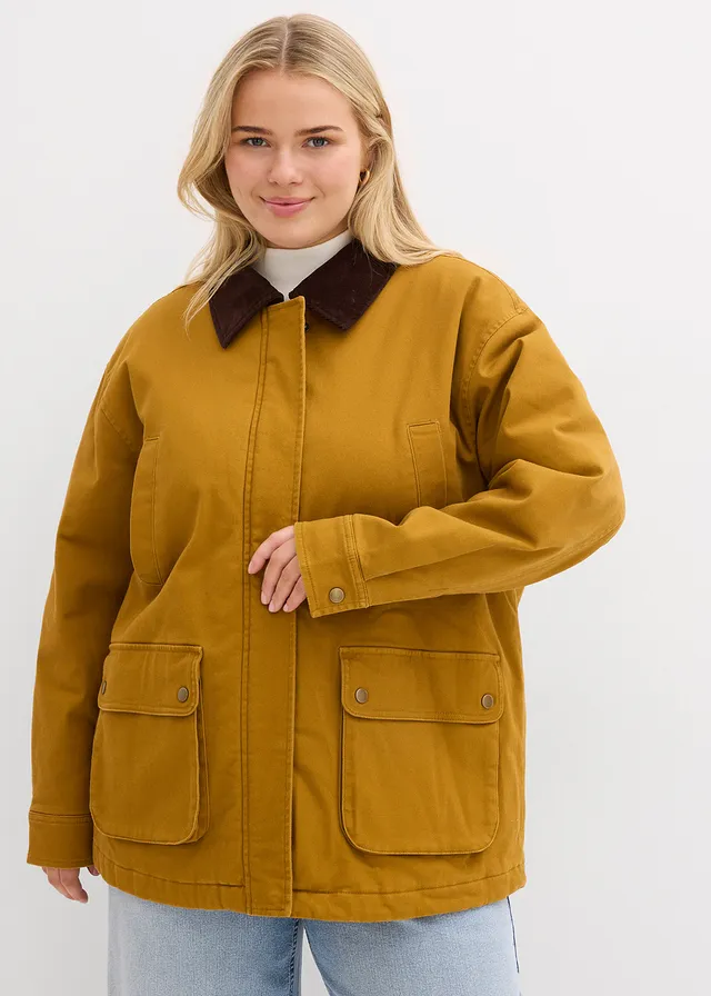 Oversized parka, Kleur: goudbruin-donkerbruin