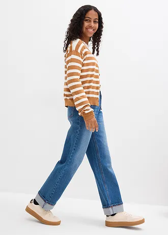 Džíny Wide Leg, Low Waist • modrý denim-koňaková • bonprix obchod