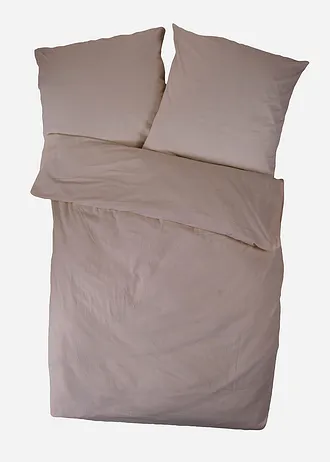 Dekbedovertrek van zacht flanel, Kleur: taupe