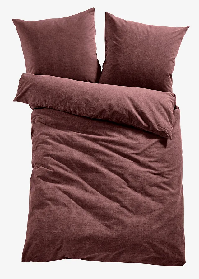 Parure de lit aspect lin • marron • Boutique bonprix