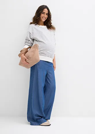 Těhotenské a kojicí triko z organické bavlny • stínová šedo-přírodní bílá s proužky • bonprix obchod