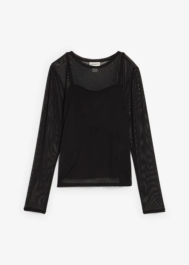 Bluză mesh cu mâneci lungi