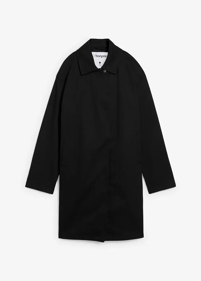 Waterafstotende trenchcoat, Kleur: zwart