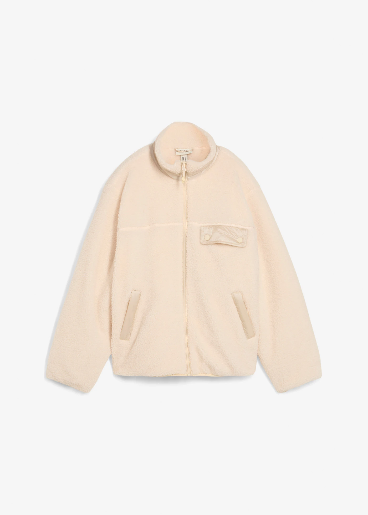 Jachetă din material teddy-fleece • bej-prund • magazin bonprix