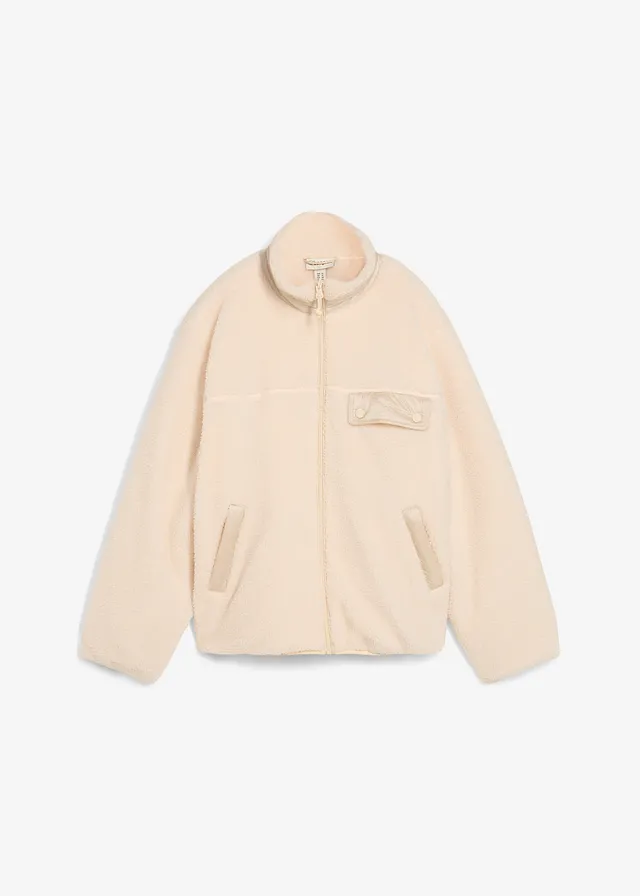 Teddy fleece vest, Kleur: kiezelbeige