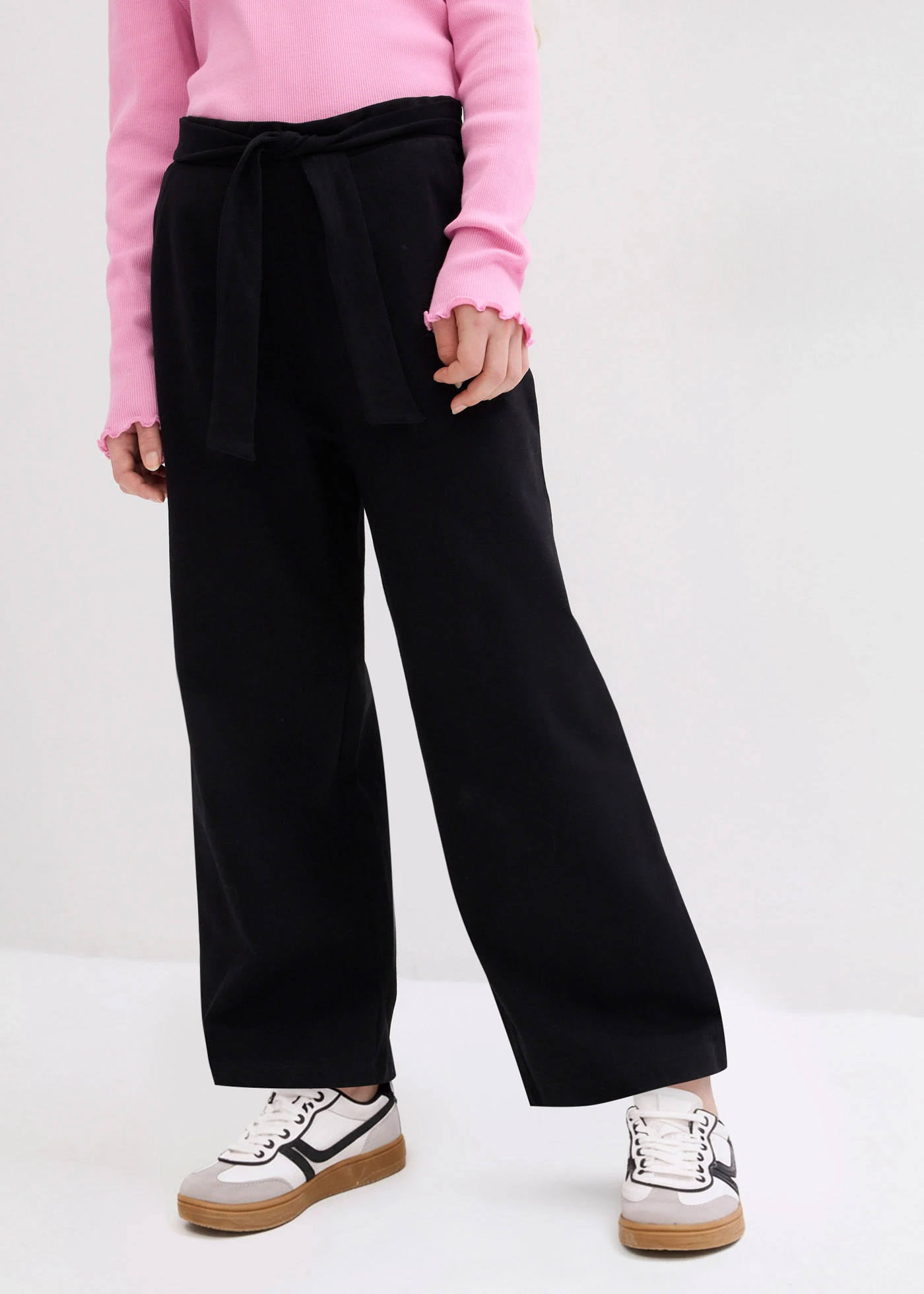 Jupe-culotte en coton avec taille élastiquée • noir • Boutique bonprix