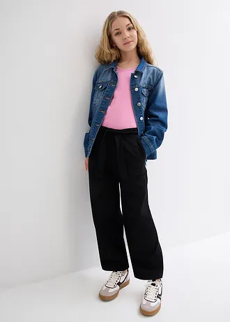 Jupe-culotte en coton avec taille élastiquée • noir • Boutique bonprix