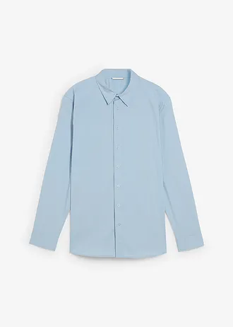 Stretch overhemd met lange mouwen, regular fit, Kleur: soft blauw