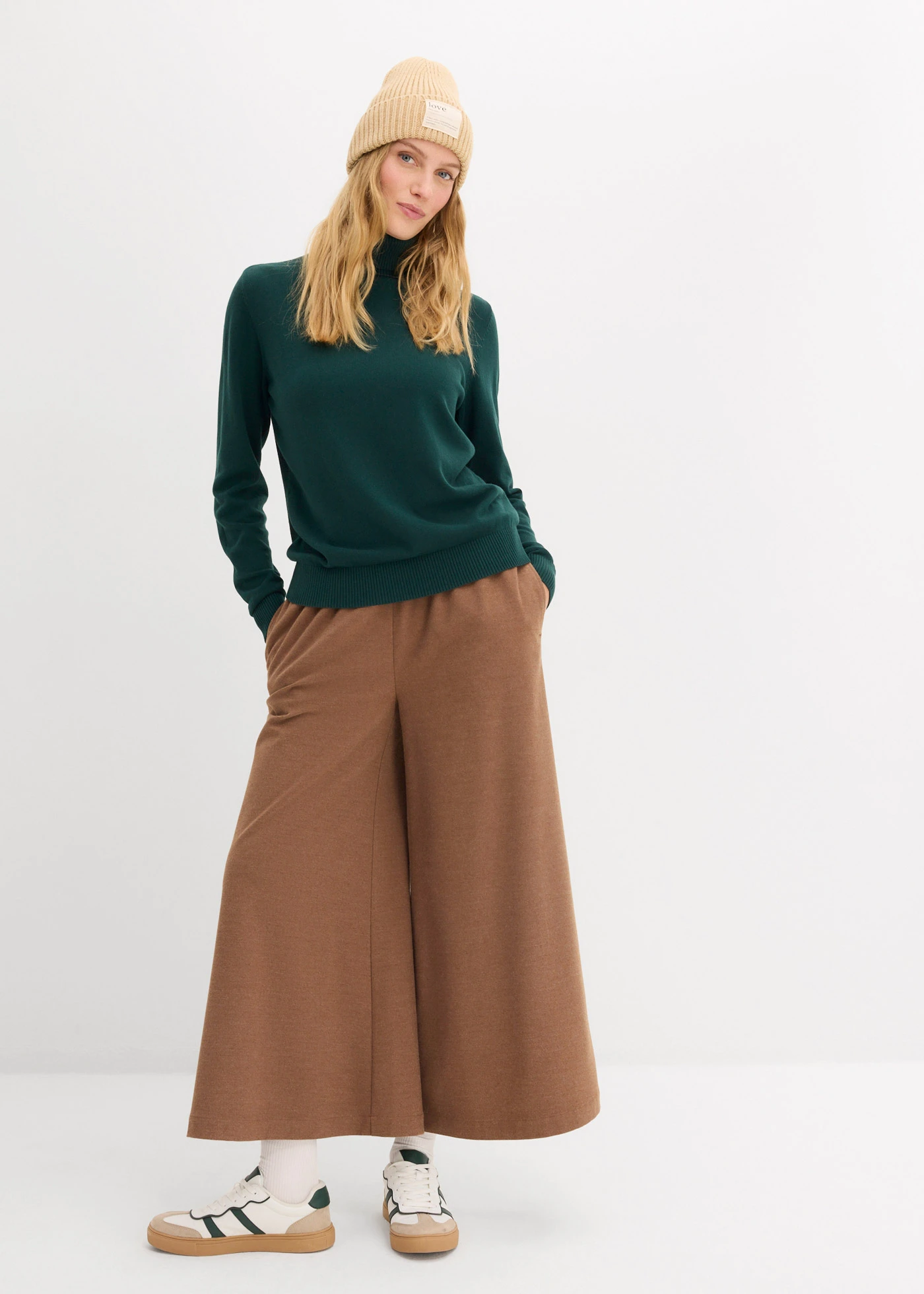 Pulover cu guler rulat • verde profund • magazin bonprix