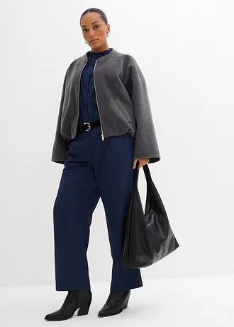 Bomber met ballonmouwen, Kleur: leisteengrijs gemêleerd