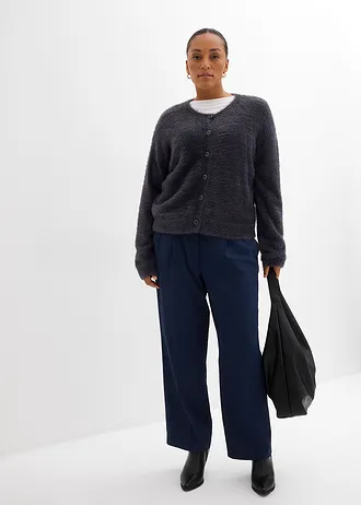 Vest van een verengaren-viscosemix, Kleur: antraciet gemêleerd