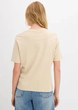 T-shirt en coton • sable clair • Boutique bonprix