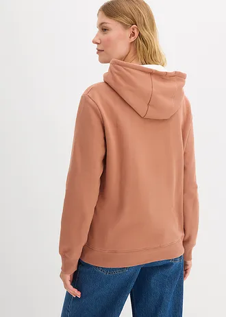 Hoodie van biologisch katoen, Kleur: chocolade sorbet/wolwit