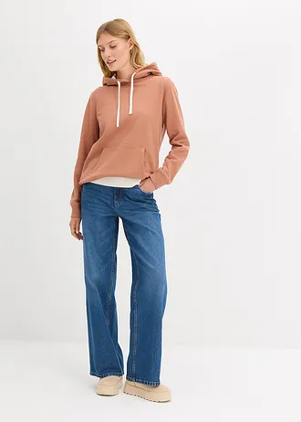 Hoodie van biologisch katoen, Kleur: chocolade sorbet/wolwit