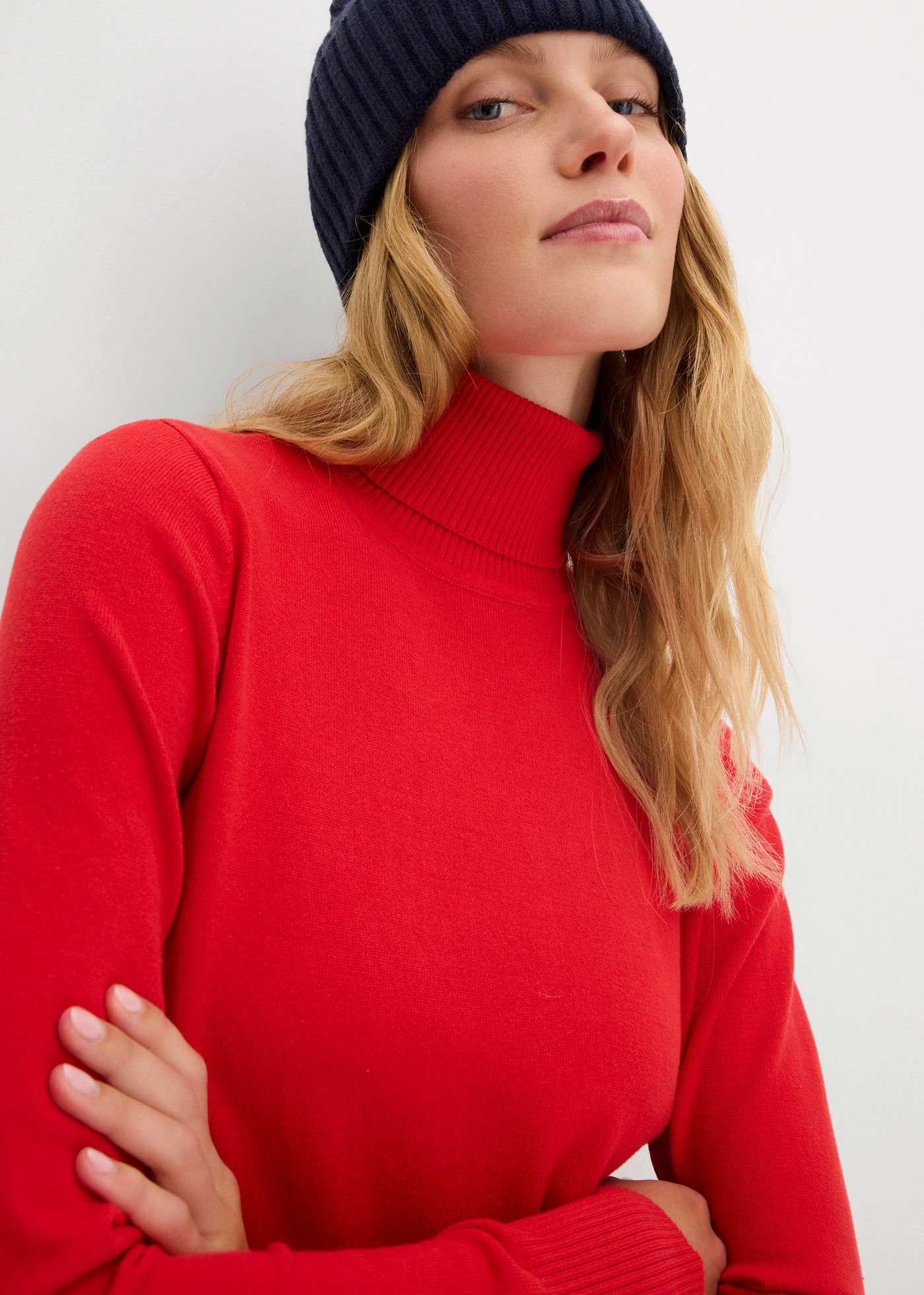 Rolákový svetr z jemné pleteniny • lávově červená • bonprix obchod