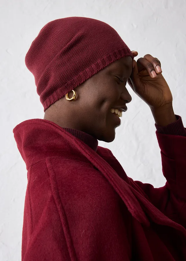 Bonnet en fine maille de laine mérinos • rouge érable • product-page.page-title-suffix