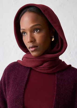 Fijn gebreide sjaal van merinowol, Kleur: esdoornrood