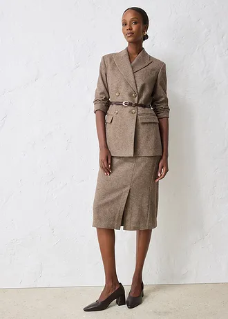 Úzký kožený pásek • tmavě hnědo-zlatá barva • bonprix obchod