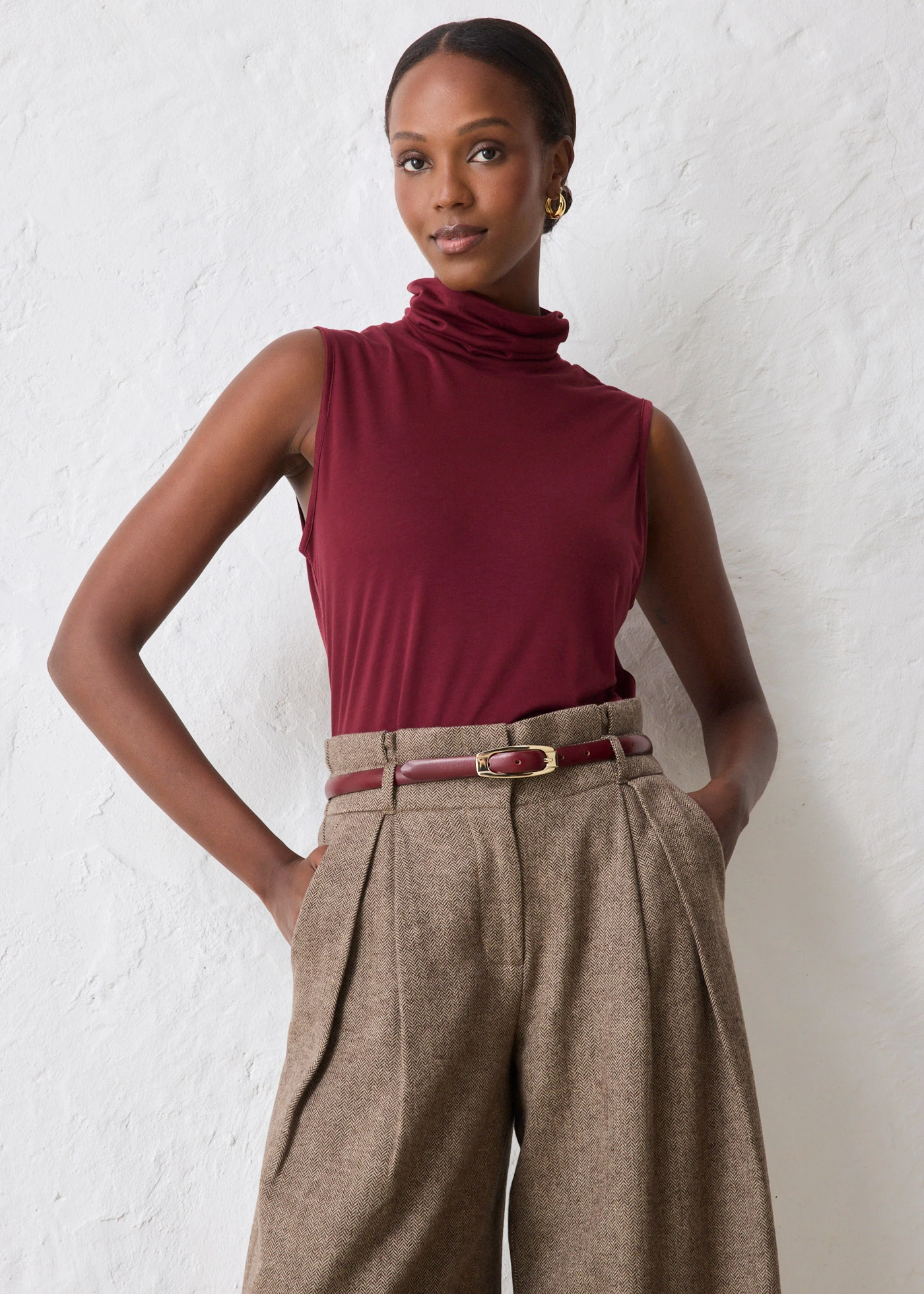 Úzký kožený pásek • javorově červeno-zlatá barva • bonprix obchod