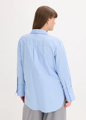 Halenka s vázačkou, z čisté bavlny, barva: perlově modrá