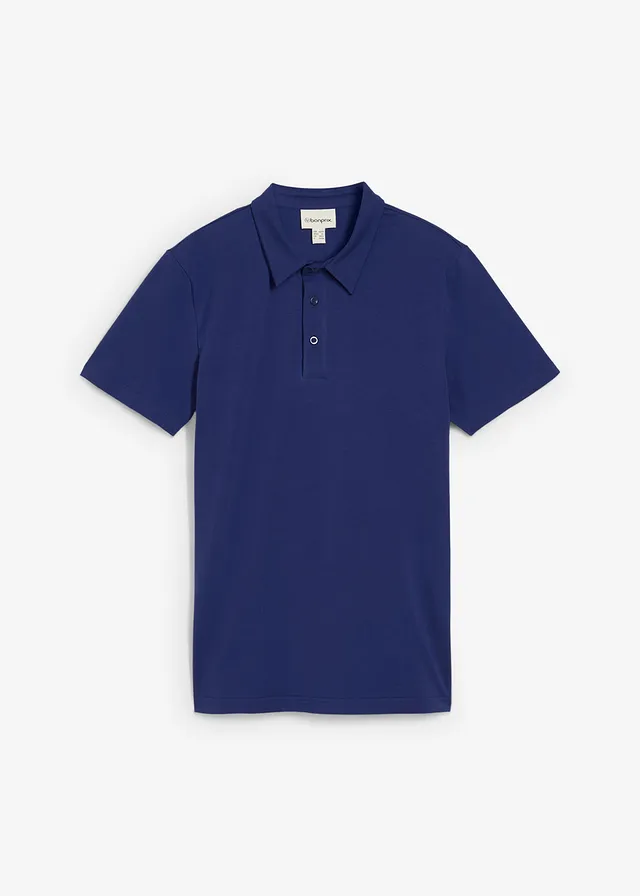 Bluză tricot polo cu stretch, Slim Fit