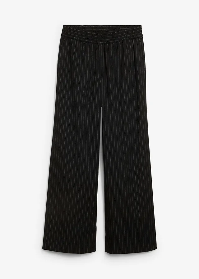Pantaloni palazzo cu aspect de lână