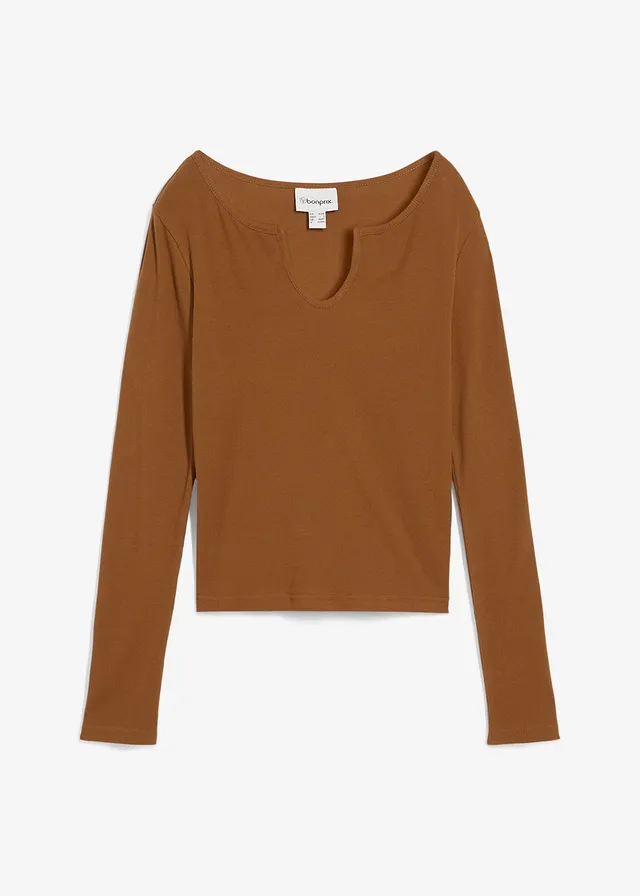 Geribd shirt met biologisch katoen • toffee • product-page.page-title-suffix