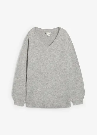 Měkký svetr z jemné pleteniny, s balonovými rukávy