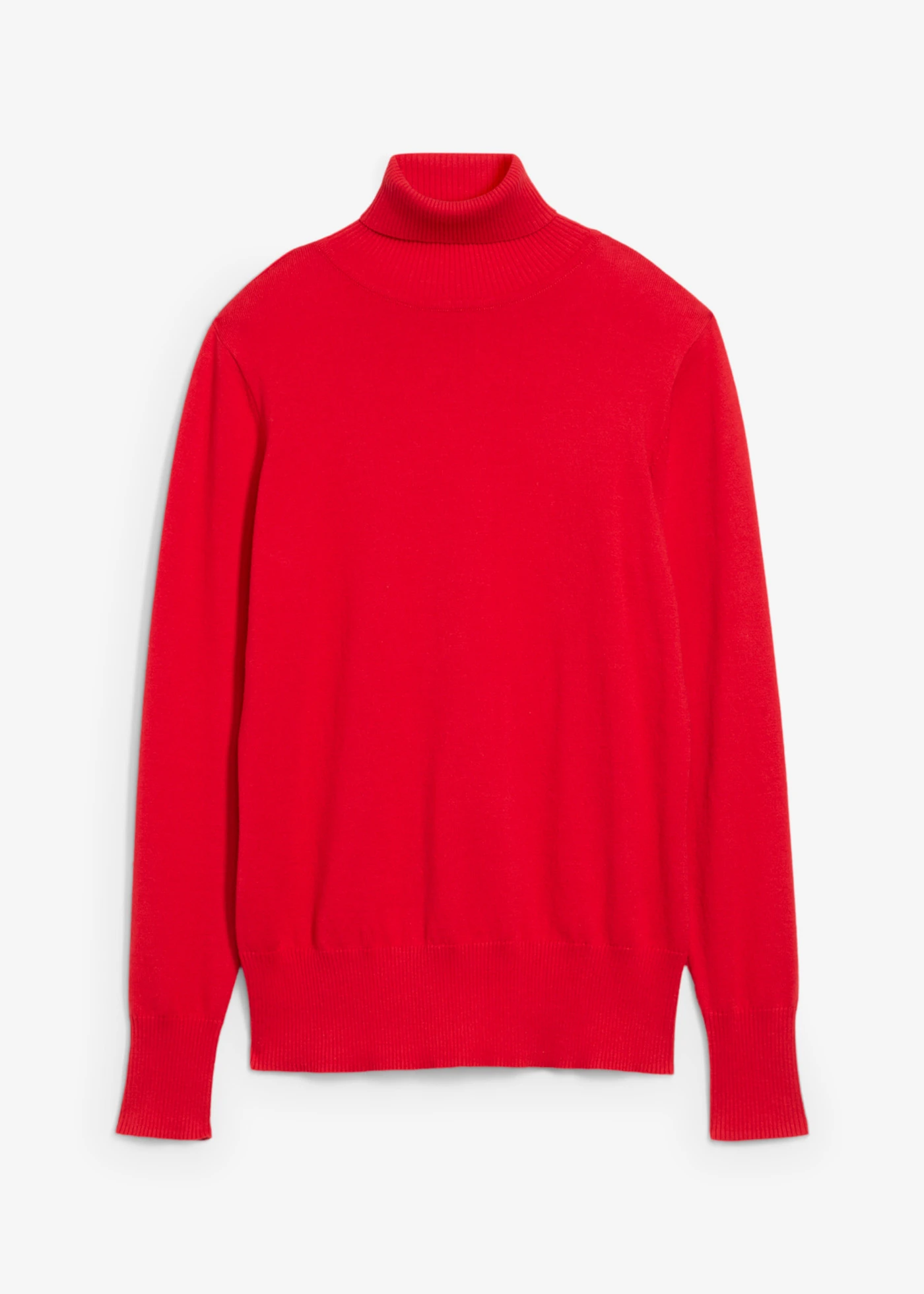Sweter z golfem z cienkiej dzianiny • czerwień lawy • sklep bonprix