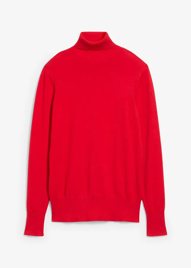 Rolákový svetr z jemné pleteniny • lávově červená • bonprix obchod