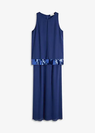 Dlouhé šaty z jemného žoržetu s pajetkami • půlnoční modrá • bonprix obchod