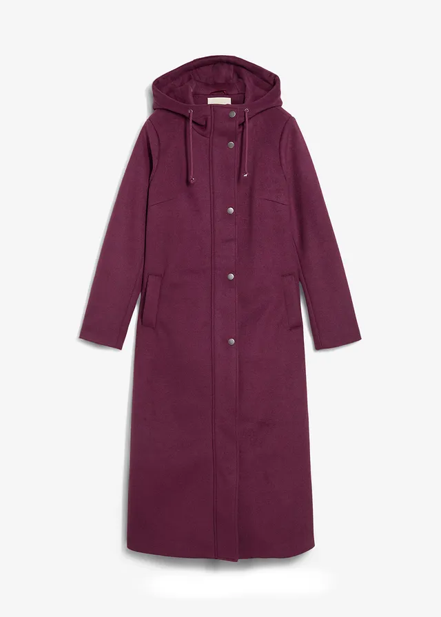 Kabát z vlnenej imitácie, maxi dĺžka