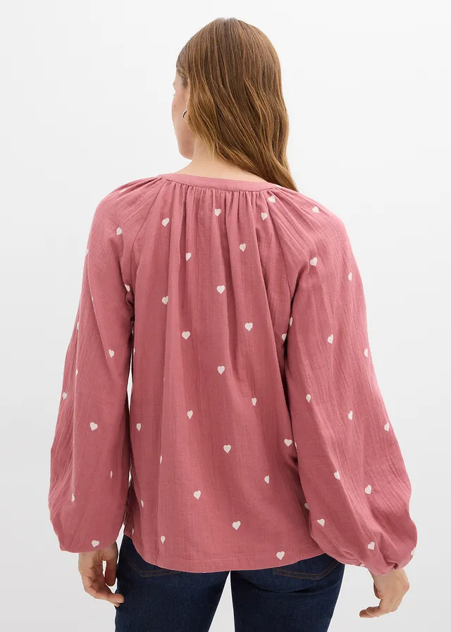 Tuniek van mousseline • soft bessen-wolwit gedessineerd • product-page.page-title-suffix