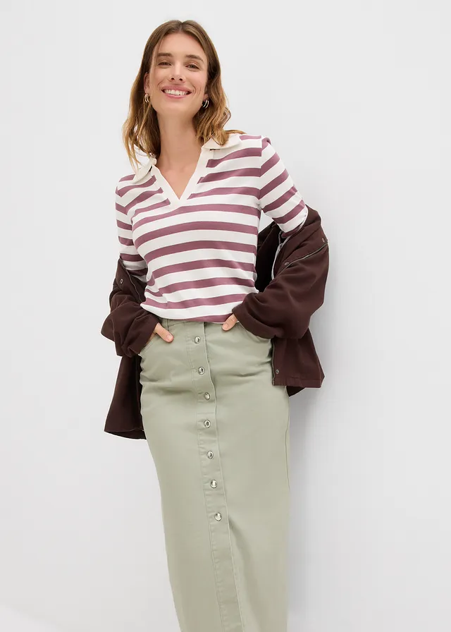 Jupe midi en twill • gris vert • product-page.page-title-suffix